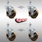 Service Caster 4 Inch SS High Temp Phenolic Swivel 12mm Threaded Stem Caster Set Brake SCC SCC-SSTS20S414-PHSHT-TLB-M1215-4 - alternate 3